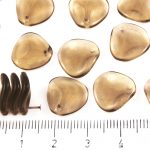 Flower Petal Czech Beads - Crystal Topaz Smoked Brown - 14mm