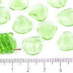 Flower Petal Czech Beads - Crystal Chrysolite Green - 14mm