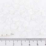 Flower Petal Czech Beads - White Opal Moonstone - 8mm