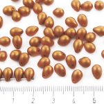 Teardrop Czech Beads - Gold Shine Red Gold Matte Pearl - 7mm