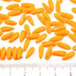 Dagger Leaf Czech Beads - Opaque Orange - 11mm