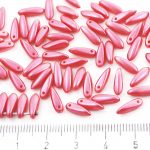 Dagger Leaf Czech Beads - Pearl Shine Rose Pink - 11mm
