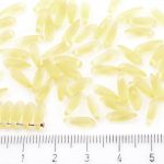 Dagger Leaf Czech Beads - Matte Crystal Lemon Yellow Topaz Frosted - 11mm