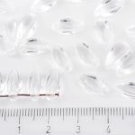 Flower Petal Twisted Czech Beads - Crystal Clear - 12mm