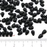 Teardrop Czech Beads - Opaque Jet Black - 6mm