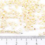 Round Faceted Fire Polished Czech Beads - Crystal Yellow Rainbow - 3mm