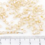 Round Faceted Fire Polished Czech Beads - Matte Crystal Yellow Rainbow Frosted - 3mm