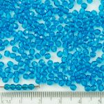 Round Faceted Fire Polished Czech Beads - Crystal Capri Blue Clear - 3mm