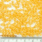 Round Faceted Fire Polished Czech Beads - Crystal Yellow Topaz Clear - 3mm