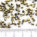 Round Faceted Fire Polished Czech Beads - Metallic California Meadows Gold Rainbow - 3mm