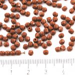 Round Faceted Fire Polished Czech Beads - Opaque Chocolate Brown - 3mm