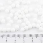 Round Faceted Fire Polished Czech Beads - Opaque Chalk White - 5mm