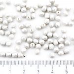 Round Faceted Fire Polished Czech Beads - Matte Pearl Silver Gray Cotton Candy - 0.4x0.4x0.4cm