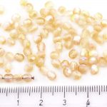 Round Faceted Fire Polished Czech Beads - Matte Crystal Yellow Rainbow Frosted Sea Glass - 4mm