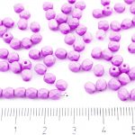 Round Faceted Fire Polished Czech Beads - Orchid Purple Silk Matte - 4mm