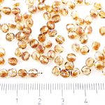 Round Faceted Fire Polished Czech Beads - Crystal Yellow Metallic Iris Half - 4mm