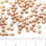 Round Faceted Fire Polished Czech Beads - Crystal Red Pink Gold Luster Clear - 4mm
