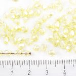 Round Faceted Fire Polished Czech Beads - Crystal Yellow Luster Clear - 4mm