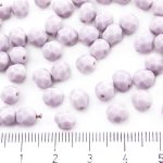 Round Faceted Fire Polished Czech Beads - Opaque Light Purple Amethyst - 6mm