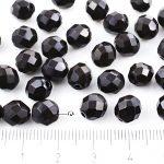 Round Faceted Fire Polished Czech Beads - Opaque Dark Chocolate Brown - 8mm