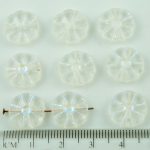 Flower Coin Table Cut Flat Czech Beads - Crystal Clear Ab Full - 12mm