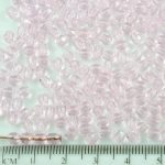 Round Faceted Fire Polished Czech Beads - Crystal Light Rose Pink Clear - 4mm
