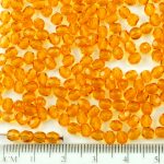 Round Faceted Fire Polished Czech Beads - Crystal Topaz Yellow Clear - 4mm