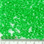 Round Faceted Fire Polished Czech Beads - Crystal Chrysolite Green Clear - 4mm