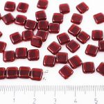Two Hole Czech Beads - Crystal Dark Garnet Red - 6mm
