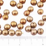 Round Czech Beads - Matte Metallic Gold Rainbow Mix - 6mm