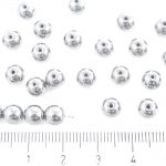 Round Czech Beads - Metallic Silver Labrador Full - 6mm