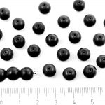 Czech Round Wedding Beads - Opaque Jet Black - 8mm
