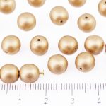 Round Czech Beads - Matte Metallic Bronze Pale Gold - 8mm