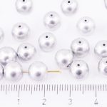 Round Czech Beads - Metallic Matte Aluminium Silver - 8mm
