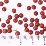 Round Czech Beads - Pink Red Gold Luster - 4mm