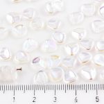 Flower Petal Czech Beads - Crystal Clear Ab Half - 8mm