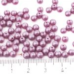 Round Czech Beads - Matte Pearl Purple Cotton Candy - 4mm