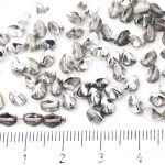 Pinch Czech Beads - Crystal Metallic Silver Purple Vitrail Light Half - 5mm