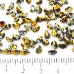 Pinch Czech Beads - Metallic Glittery California Sun Gold Half - 5mm
