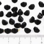 Pinch Czech Beads - Opaque Jet Black - 7mm