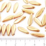 Dagger Leaf Czech Beads - Metallic Bronze Brown Luster - 16mm