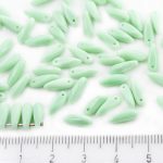 Dagger Leaf Czech Beads - Light Opaque Turquoise Green - 11mm