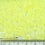 Round Faceted Fire Polished Czech Beads - Crystal Neon UV Active Lemon Yellow Citrine - 4mm