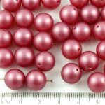 Round Czech Beads - Dark Bordeaux Red Brown - 11mm