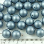 Round Czech Beads - Gray Silver Pearl Imitation - 11mm