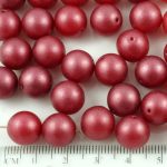 Round Czech Beads - Wine Red Pearl Imitation - 11mm