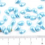 Teardrop Czech Beads - Opaque Turquoise Blue Luster - 6mm
