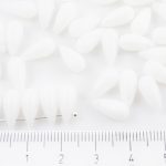 Teardrop Czech Beads - White Alabaster Opal - 12mm
