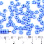 Forget-Me-Not Flower Czech Small Flat Beads - Opaque Blue - 5mm