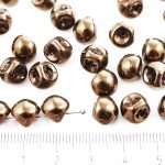 Mushroom Czech Beads - Metallic Light Bronze Luster - 9mm